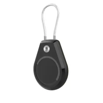 Mbajtëse Hurtel për Apple AirTag Waterproof, kabllo çeliku, IPX8, e zezë