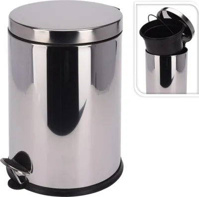 Kosh mbeturinash Excellent Houseware, 12L, metalik, inox - 3