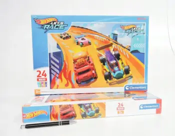 Puzzle maxi Clementoni Hot Wheels 28523, 24 pjesë, 62 x 42 cm, shumëngjyrësh