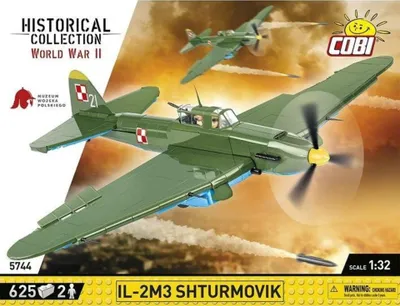 Set ndërtimi Cobi Historical Collection Polish Army Museum IL-2M3 Aircraft, avion model, me figurina, shumëngjyrësh - 1