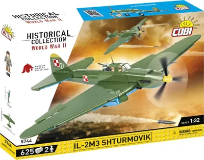 Set ndërtimi Cobi Historical Collection Polish Army Museum IL-2M3 Aircraft, avion model, me figurina, shumëngjyrësh - 2