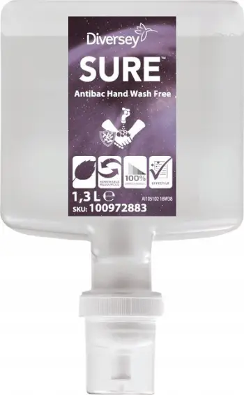 Sapun duarsh Diversey SURE Antibac Hand Wash Free, antibakterial, 1.3L, transparent