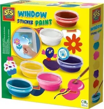 Set boje për stikera dritare Ses Creative Window Sticker Paint, 6 ngjyra, 6+ vjeç, shumëngjyrësh