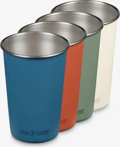 Set gotash çeliku Klean Kanteen Steel Pint, 473ml, 4 copë, shumëngjyrëshe - 1
