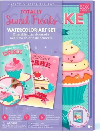 Set artistik Candiy Muffins Box, akuarela për fëmijë, shumëngjyrësh