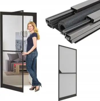 Derë me rrjetë kundër mushkonjave Easy Life Basic Plus, alumin 100x215 cm, antracit