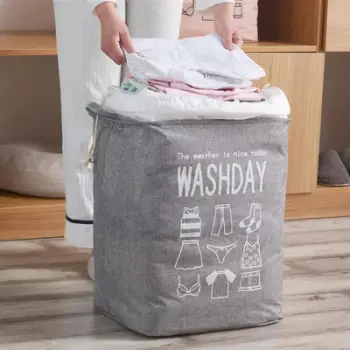 Shportë rrobash BQ66 Washday, 70L, palosëse, gri