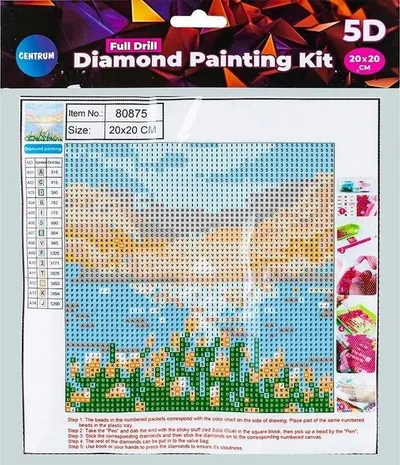 Mozaik me diamant Center Full Lake, 20x20cm, shumëngjyrësh - 1