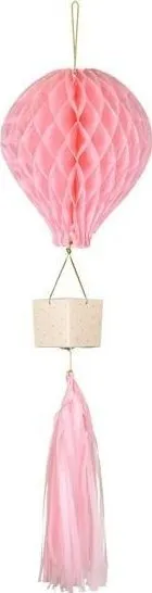 Dekor balon letre honeycomb, varëse, rozë - 1