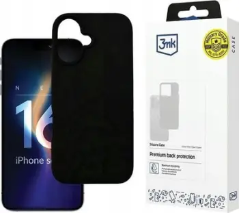 Mbrojtëse silikoni 3MK Silicone Case, për iPhone 16 Plus 6.7", e zezë