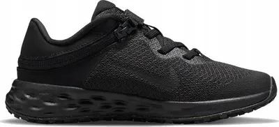 Atlete vrapimi për fëmijë Nike Revolution 6, rrip Velcro, pjesë e sipërme rrjete, të zeza - 4