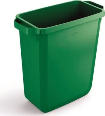 Kosh mbeturinash Durable DURABIN 60L, shportë drejtkëndore riciklimi, plastike, jeshil