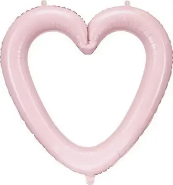 Balon dekorativ zemër Dino Party Heart Frame, 86x83.5cm, rozë e çelët