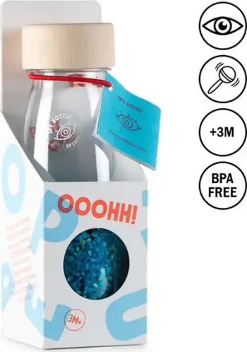 Lodër sensorike Petit Boum Spy Bottle Sea, Montessori, 3m+, blu