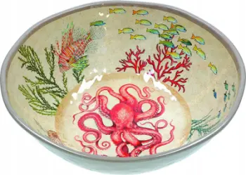 Set tasa sallate No Name Sea Life, melamine, 36 cm, shumëngjyrësh