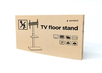 Qëndrim dyshemeje për TV Gembird, 32" 55", 30 kg, i zi - 7