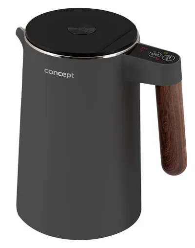 Ibrik elektrik Concept RK3305, 1.5L, kontroll temperature, gri e errët - 1