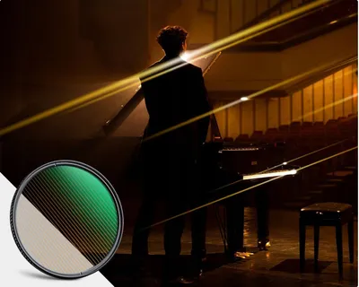 Filtër fotografik K&F Concept NANO-X MRC GOLD Streak Anamorphic, 55mm, flares të arta - 4