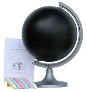 Glob edukativ Inductive Globe 250, sipërfaqe për shkrim, me manual, i zi mat