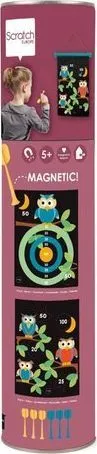 Lojë me shigjeta magnetike SCRATCH Owl Medium, dizajn buf, shumëngjyrëshe - 3