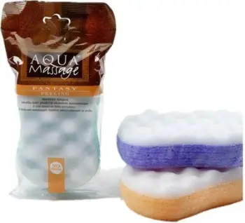 Sfungjer banjoje Aqua Massage Fantasy Peeling, për skrabim të butë, shumëngjyrësh