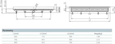 Kanaletë lineare muri JomoTech Exclusive Wall, 65 cm, e zezë matte - 3