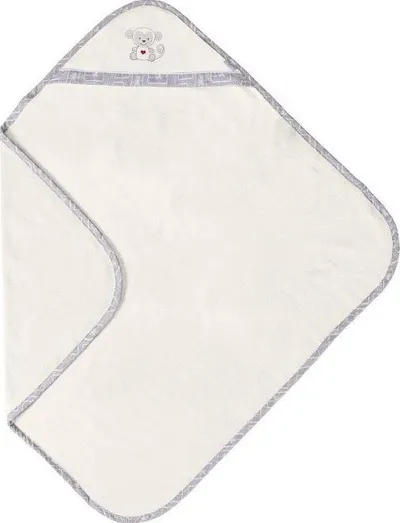 Pelerinë banje për bebe BabyMatex Bamboo, 100x100 cm, material bambuje, e bardhë - 2