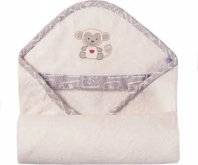 Pelerinë banje për bebe BabyMatex Bamboo, 100x100 cm, material bambuje, e bardhë - 3