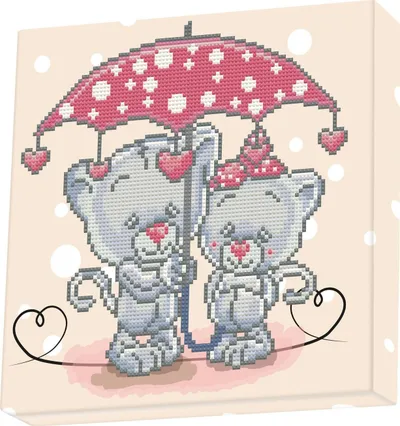 Set mozaik me gurë Diamond Dotz, Diamond Art Box Kit 11x11", It's Raining Love, shumëngjyrësh - 1