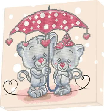 Set mozaik me gurë Diamond Dotz, Diamond Art Box Kit 11x11", It's Raining Love, shumëngjyrësh