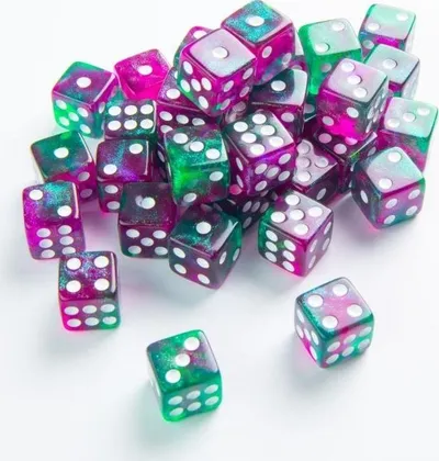 Set zare Gamegenic Galaxy Series D6, 12mm, 36 copë, Aurora - 1