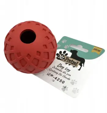 Top lodër për qen Softball Dog Ball, 7 cm, e kuqe