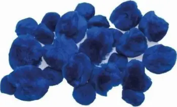 Pompone dekorative Brewis Fluffy, set 24 copë, blu