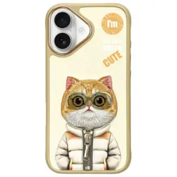 Mbulesë telefoni Nimmy Cool&Cute 2.0 Cat për iPhone 16 6.1", TPU/PC, khaki