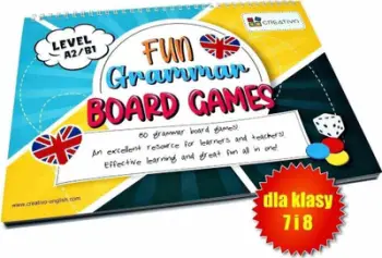 Libër lojërash gramatike anglisht Creativo Fun Grammar Board Games, niveli A2/B1, 80 lojëra, me spirale