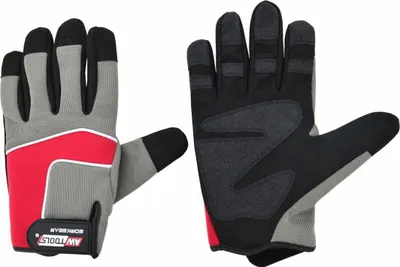 Doreza pune AWTools Work Gloves Pro, madhësia 9 L, antirrëshqitje, gri e kuqe - 1