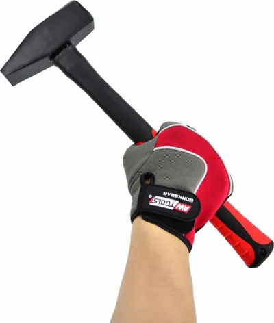 Doreza pune AWTools Work Gloves Pro, madhësia 9 L, antirrëshqitje, gri e kuqe - 3