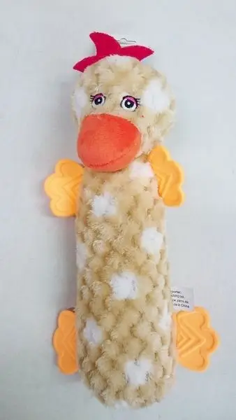 Lodër për qen Yarro International Duck, 28 cm, me shishe të brendshme, shumëngjyrëshe