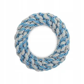 Lodër për qen BarryKing Thick Ring, unazë litar 18 cm, bardh e blu