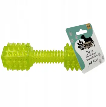 Lodër për qen Mr. Pretzel Dumbbell Soft, 18 cm, transparente