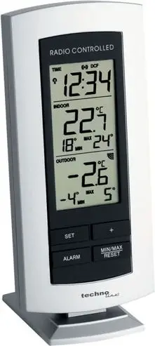 Stacion moti Technoline WS 9140 IT, matje temperaturë brenda dhe jashtë, ekran digjital, gri