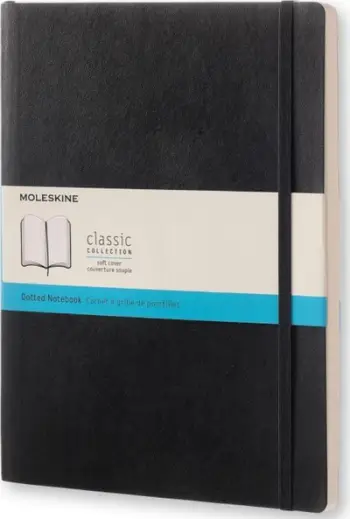 Fletore Moleskine Classic Notebook Soft Cover XL, pika, e zezë