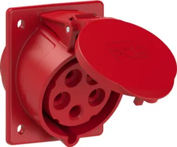 Prizë industriale PCE Surface Mount Socket Angled 425-6, 32A 400V, 5p IP44, e kuqe