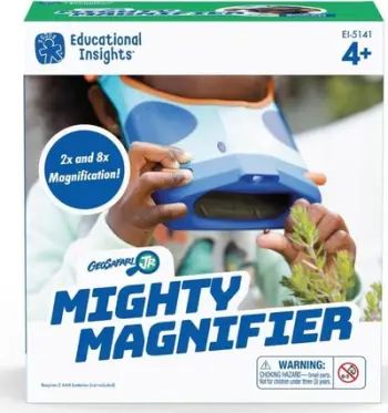 Lupë fëmijësh Educational Insights GeoSafari Jr Mighty Magnifier, zmadhim 2x 8x, me dritë LED, shumëngjyrëshe