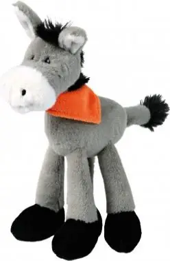 Lodër pelushi për qen Trixie Plush Donkey, 24cm, me zë, gri