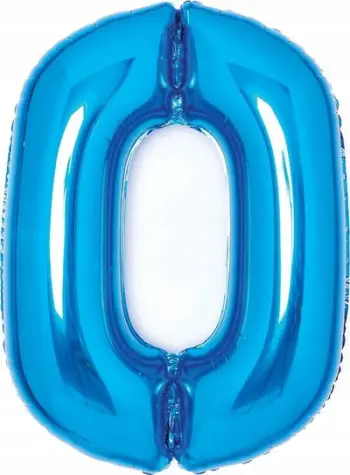 Balon alumini numri 0, 80cm, blu