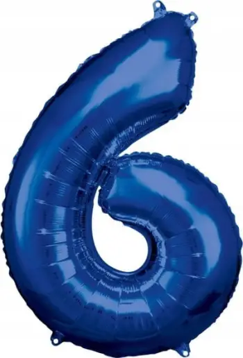 Balon folie Riethmüller numri 6, 86 cm, blu e errët