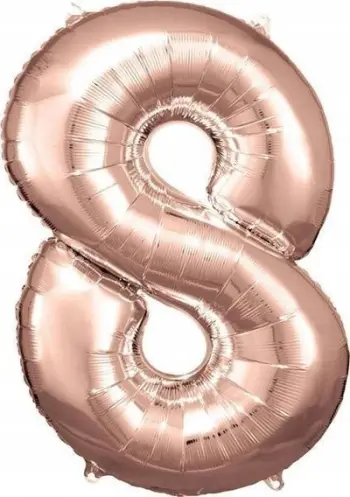 Balonë folie Amscan Super Shape, numri 8, 53 x 83 cm, rozë gold
