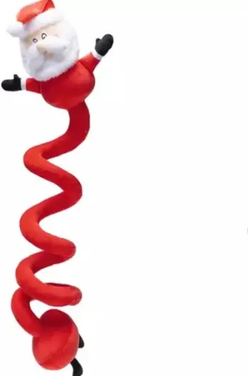Lodër për qen Beeztees Santa Claus Spiral, pelush me fishkëllimë, 32.5cm, e kuqe e bardhë