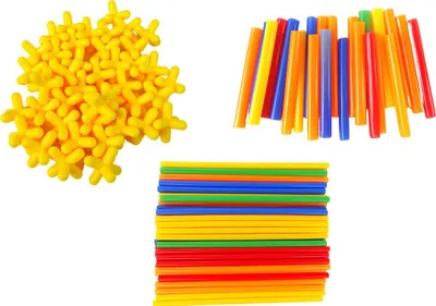 Lodra konstruktive me shkopinj plastikë, set ndërtimi, shumëngjyrëshe - 2